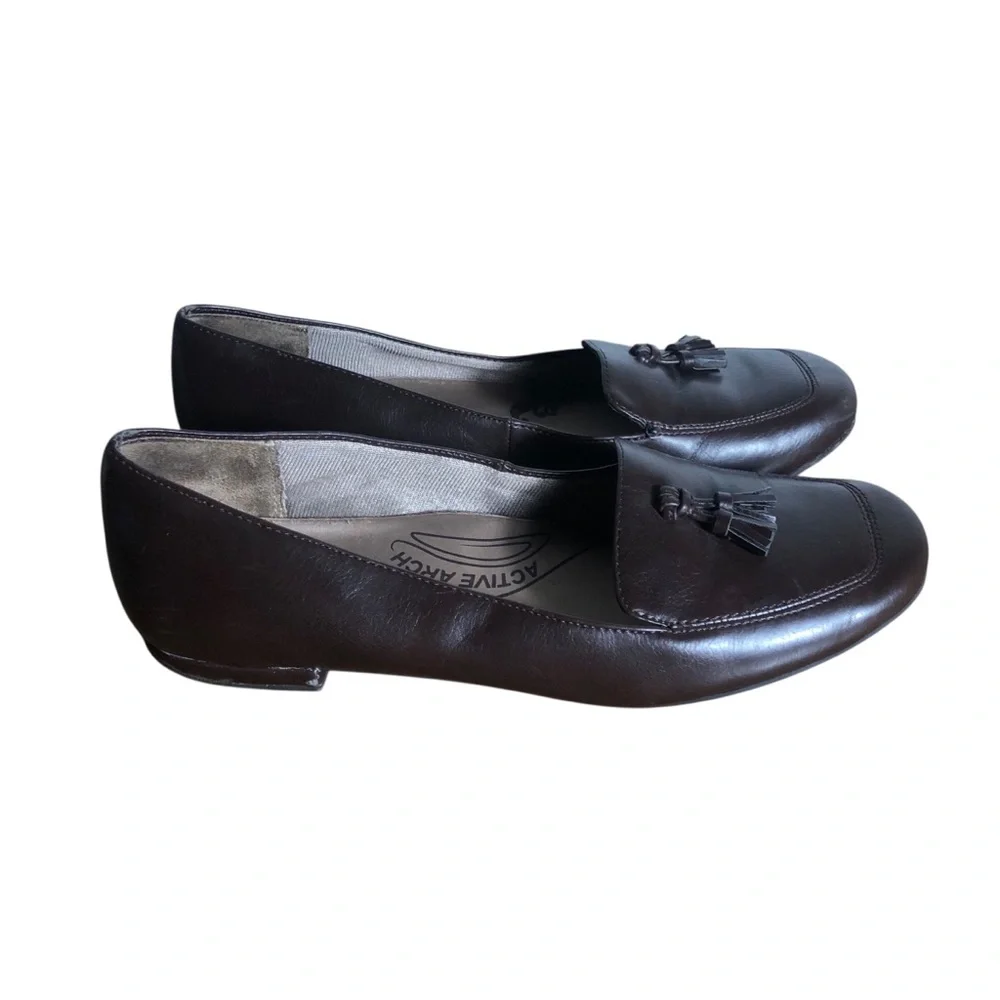 Life Stride brown leather Active Arch comfort loafer shoes Sz 7.5 - Picture 2 of 6